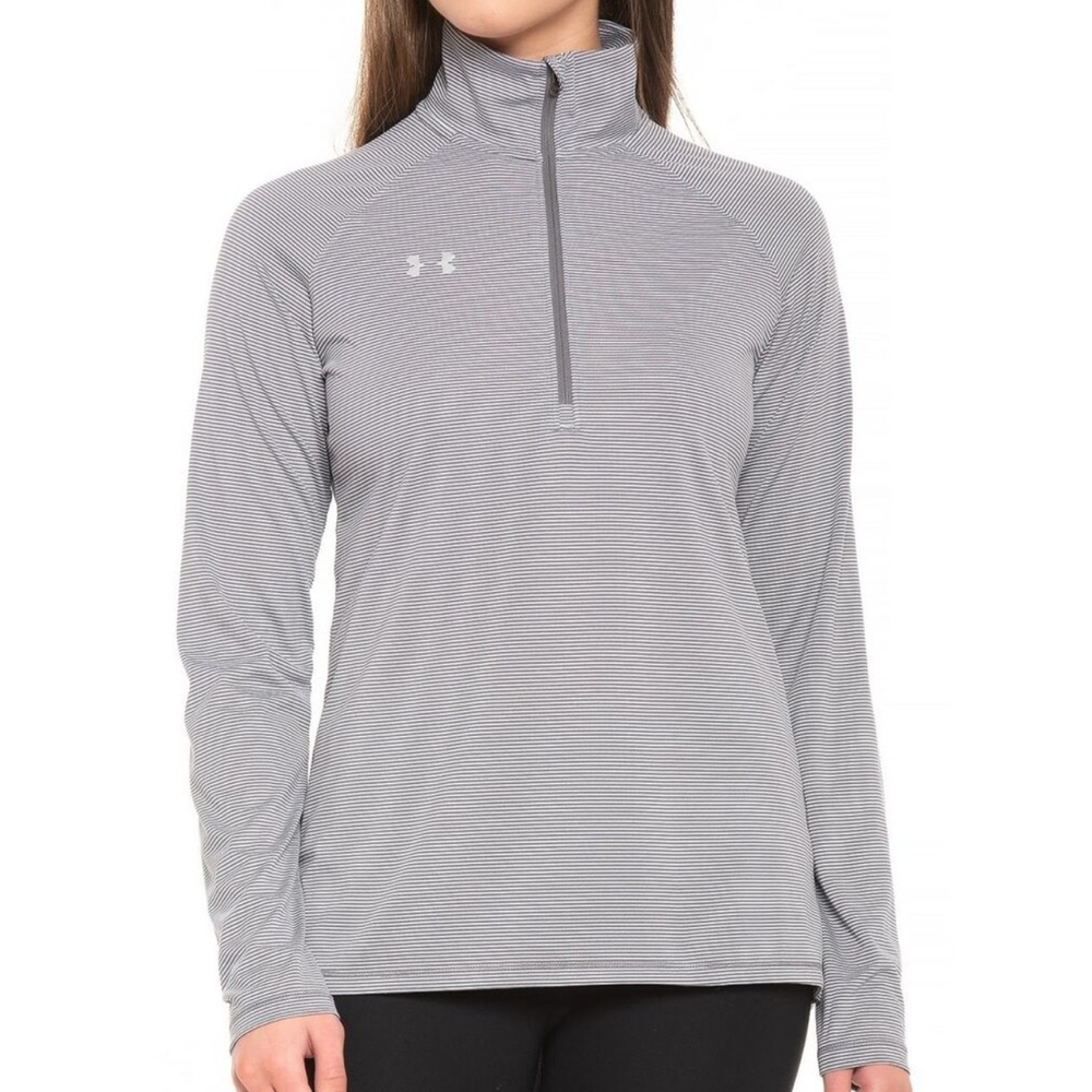 Under Armour Women’s Gray long sleeve Heat Gear Shirt. Size M. Good cond.